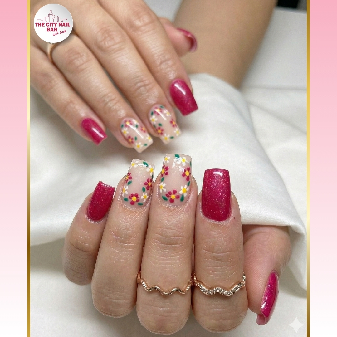Nail set photographed at The City Nail Bar and Lash