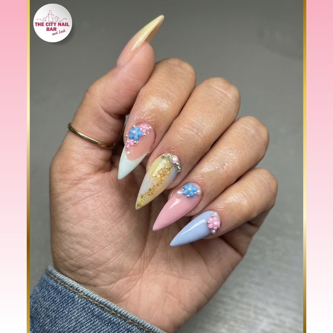 Nail set photographed at The City Nail Bar and Lash